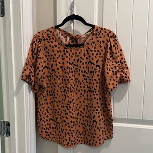 Papermoon Tan and Black Spotted Blouse